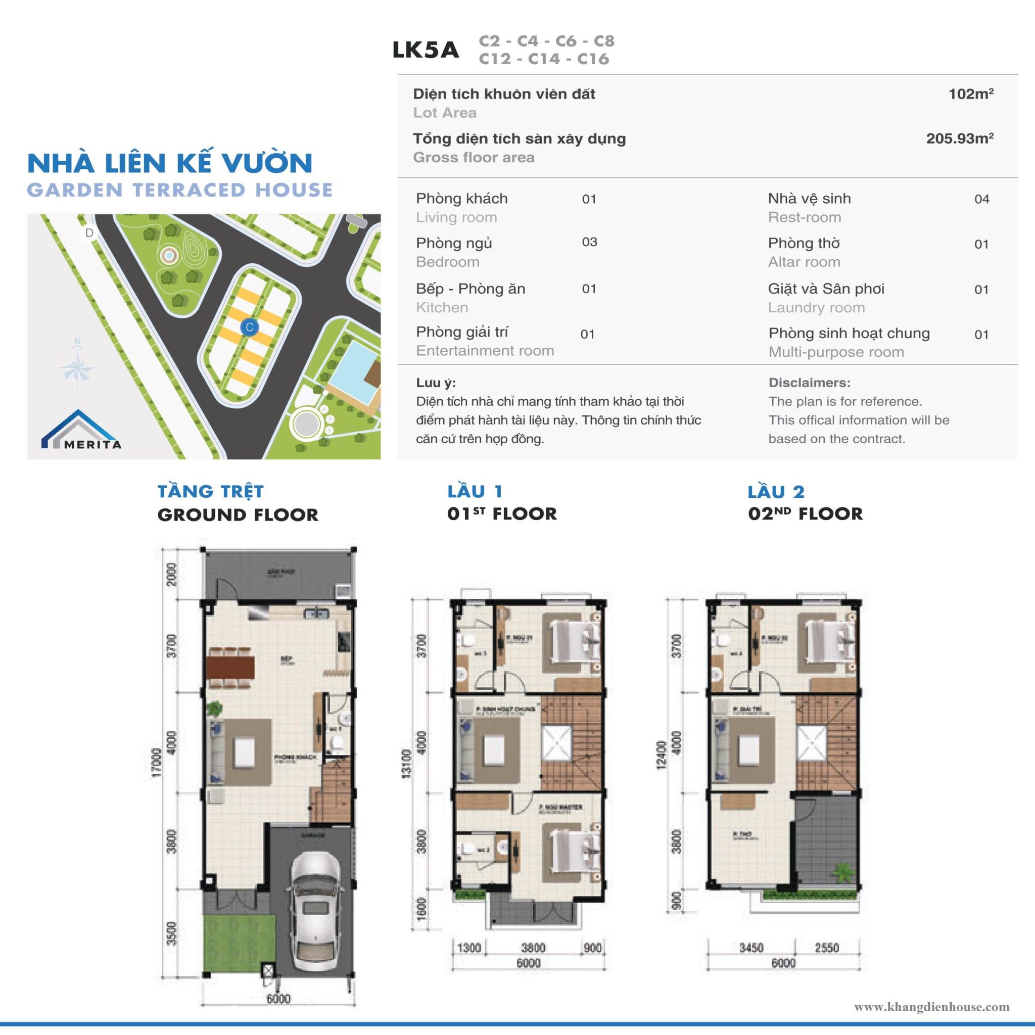 Nhà phố Merita Khang Điền (Dự án Tháp Mười)