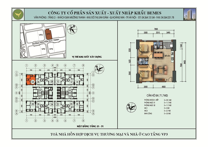 Chung cư VP3 Linh Đàm - Khu đô thị mới Linh Đàm