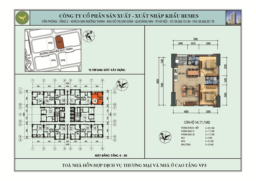 Chung cư VP3 Linh Đàm - Khu đô thị mới Linh Đàm