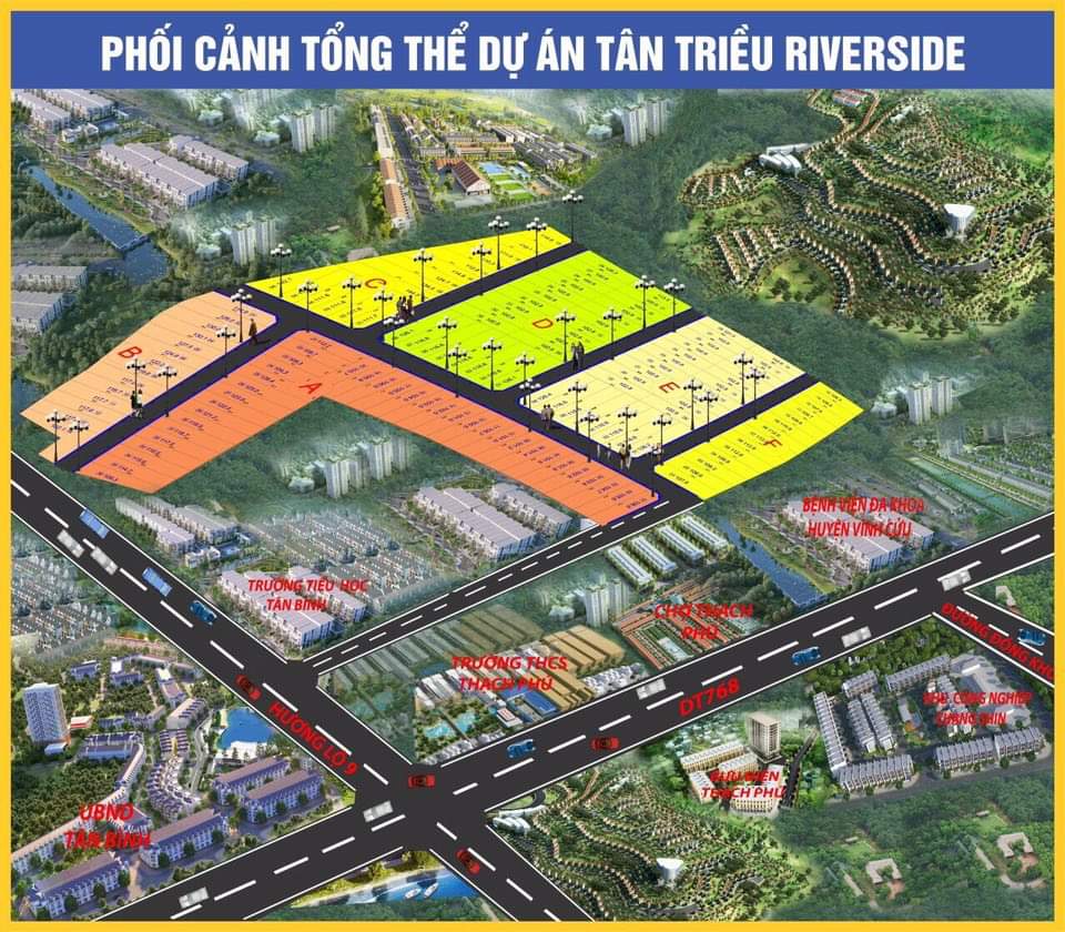 Phối cảnh tổng thể của toàn dự án Tân Triều Riverside