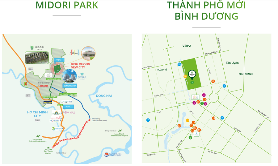 Khu đô thị vườn Midori Park - Khu đô thị vườn Tokyu Bình Dương